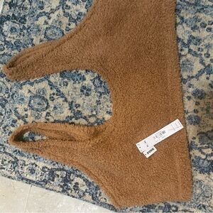 PINK Victoria Secret Teddy Texture Crop Bralette - Camel Brown